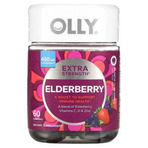 Thuốc bổ OLLY Elderberry Extra Strength Bunch O' Berries 225 mg 60 Gummies 840160200823
