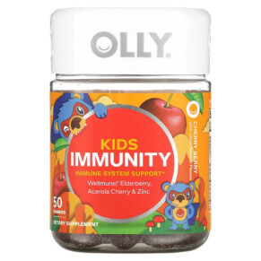 Thuốc bổ OLLY Kids Immunity Cherry Berry 50 Gummies 858158005466