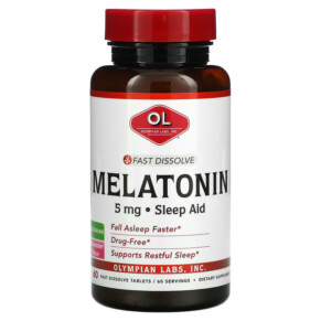 Thuốc bổ Olympian Labs Fast Dissolve Melatonin Strawberry 5 mg 60 Fast Dissolve Tablets 710013910349