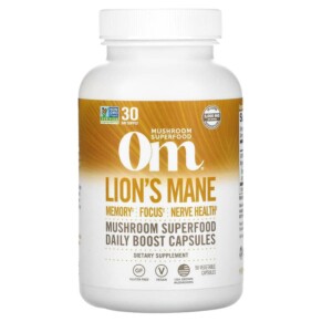 Thuốc bổ Om Mushrooms Lions's Mane Mushroom Superfood 667 mg 90 Vegetable Capsules 856210008158