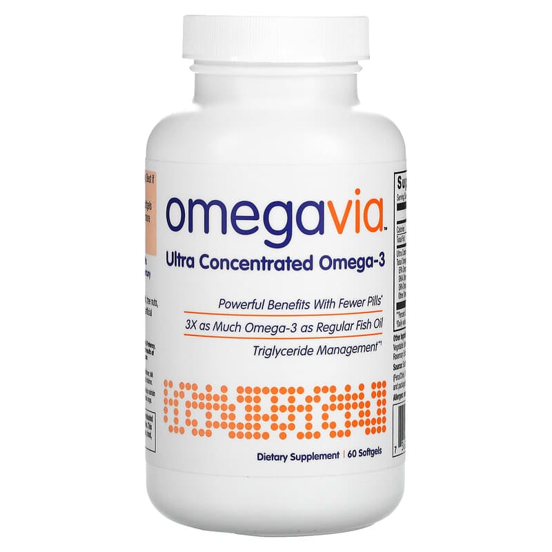OmegaVia Ultra Concentrated Omega-3 60 Softgels 6 Thực phẩm chức năng OmegaVia Ultra Concentrated Omega-3 60 Softgels 736211581280