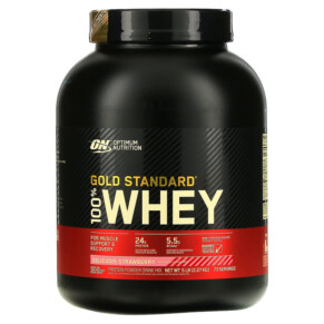 Thuốc bổ Optimum Nutrition Gold Standard 100% Whey Delicious Strawberry 5 lb (2.27 kg) 748927028690