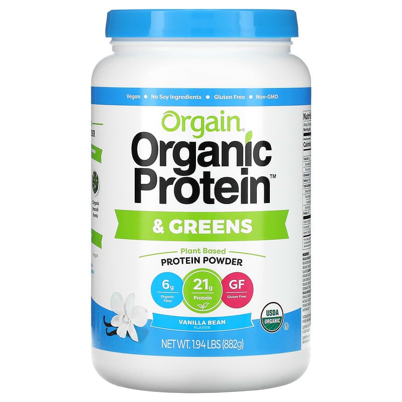 Orgain Organic Protein & Greens Protein Powder Plant Based Vanilla Bean 1.94 lbs (882 g) 6 Thực phẩm chức năng Orgain Organic Protein & Greens Protein Powder Plant Based Vanilla Bean 1.94 lbs (882 g) 851770006828