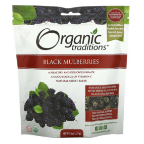 Thuốc bổ Organic Traditions Black Mulberries 8 oz (227 g) 627733003643