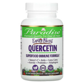 Thuốc bổ Paradise Herbs Earth's Blend Quercetin Superfood Immune Formula 90 Vegetarian Capsules 601944778927