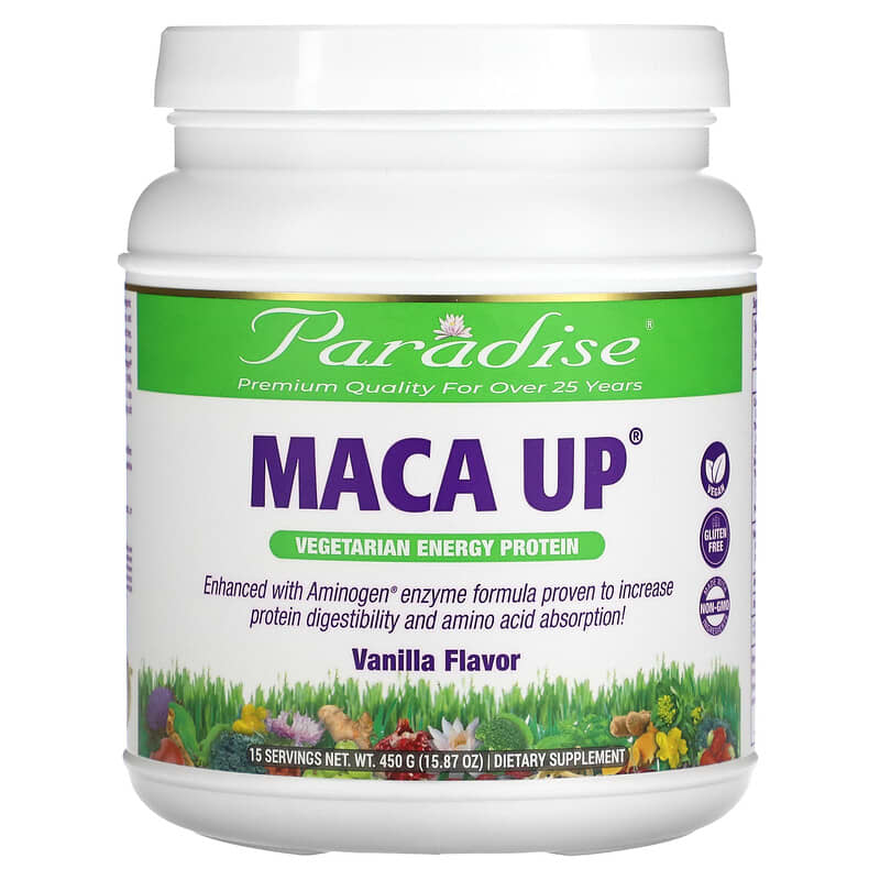 Paradise Herbs Maca Up Vegetarian Energy Protein Vanilla 15.87 oz (450 g) 6 Thực phẩm chức năng Paradise Herbs Maca Up Vegetarian Energy Protein Vanilla 15.87 oz (450 g) 601944778040