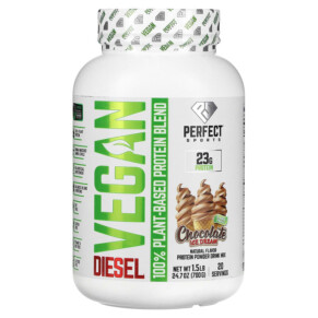 Thuốc bổ Perfect Sports Vegan Diesel 100% Plant-Based Protein Blend Chocolate Ice Cream 1.5 lb (700 g) 699097754882