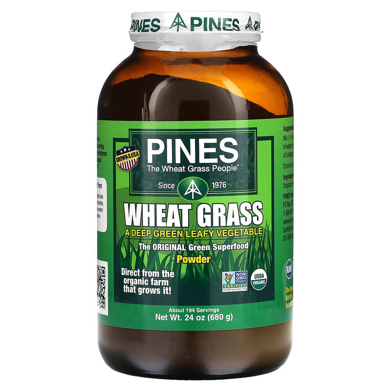 Pines International Wheat Grass Powder 24 oz (680 g) 6 Thực phẩm chức năng Pines International Wheat Grass Powder 24 oz (680 g) 043952000414