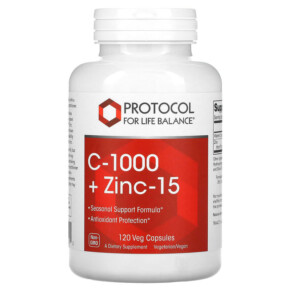 Thuốc bổ Protocol for Life Balance C-1000 + Zinc-15 120 Veg Capsules 707359111202