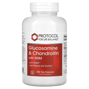 Thuốc bổ Protocol for Life Balance Glucosamine & Chondroitin with MSM 180 Veg Capsules 707359131729