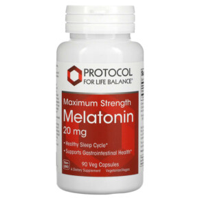 Thuốc bổ Protocol for Life Balance Melatonin Maximum Strength 20 mg 90 Veg Capsules 707359135581