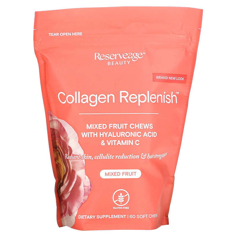 Reserveage Nutrition Collagen Replenish Chews Mixed Fruit 60 Soft Chews 6 Thực phẩm chức năng Reserveage Nutrition Collagen Replenish Chews Mixed Fruit 60 Soft Chews 859569002488