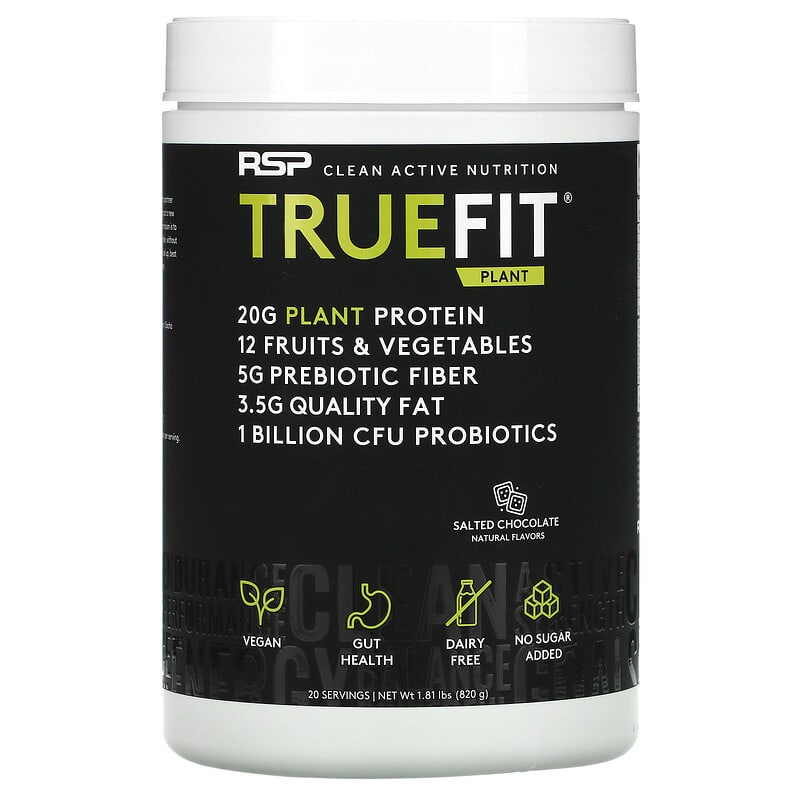 RSP Nutrition TrueFit Plant Protein Shake Salted Chocolate 1.81 lbs (820 g) 6 Thực phẩm chức năng RSP Nutrition TrueFit Plant Protein Shake Salted Chocolate 1.81 lbs (820 g) 850019469011