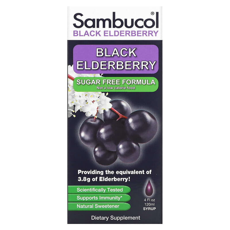 Sambucol Black Elderberry Syrup Sugar Free Formula 4 fl oz (120 ml) 6 Thực phẩm chức năng Sambucol Black Elderberry Syrup Sugar Free Formula 4 fl oz (120 ml) 896116001136