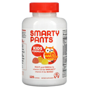 Thuốc bổ SmartyPants Kids Formula Multi and Omega 3s Strawberry Banana Orange and Lemon 120 Gummies 851356004019