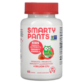 Thuốc bổ SmartyPants Kids Prebiotic and Probiotic Immunity Formula Strawberry Creme 2 Billion CFU 60 Gummies 817053020059