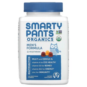Thuốc bổ SmartyPants Organics Men's Formula Raspberry Orange and Cherry 120 Vegetarian Gummies 817053020820