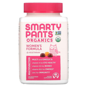Thuốc bổ SmartyPants Organics Women's Complete Raspberries Lemon Lime and Grape 120 Vegetarian Gummies 817053020813