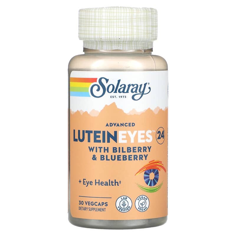 Solaray Advanced Lutein Eyes 24 with Bilberry & Blueberry 30 VegCaps 6 Thực phẩm chức năng Solaray Advanced Lutein Eyes 24 with Bilberry & Blueberry 30 VegCaps 076280832174