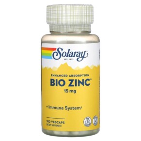 Thuốc bổ Solaray Bio Zinc 15 mg 100 VegCaps 076280047059