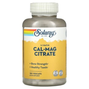 Thuốc bổ Solaray Cal-Mag Citrate 1:1 Ratio 180 VegCaps 076280045253