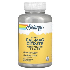 Thuốc bổ Solaray Cal-Mag Citrate 2:1 Ratio 180 Capsules 076280648843