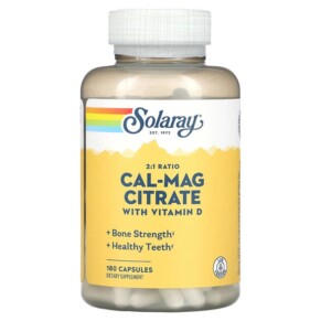 Thuốc bổ Solaray Cal-Mag Citrate with Vitamin D-3 2:1 Ratio 180 Capsules 076280884500