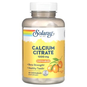Thuốc bổ Solaray Calcium Citrate Natural Orange 250 mg 60 Chewables 076280045840
