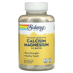 Thuốc bổ Solaray Calcium Magnesium 2:1 Ratio 180 VegCaps 076280045314