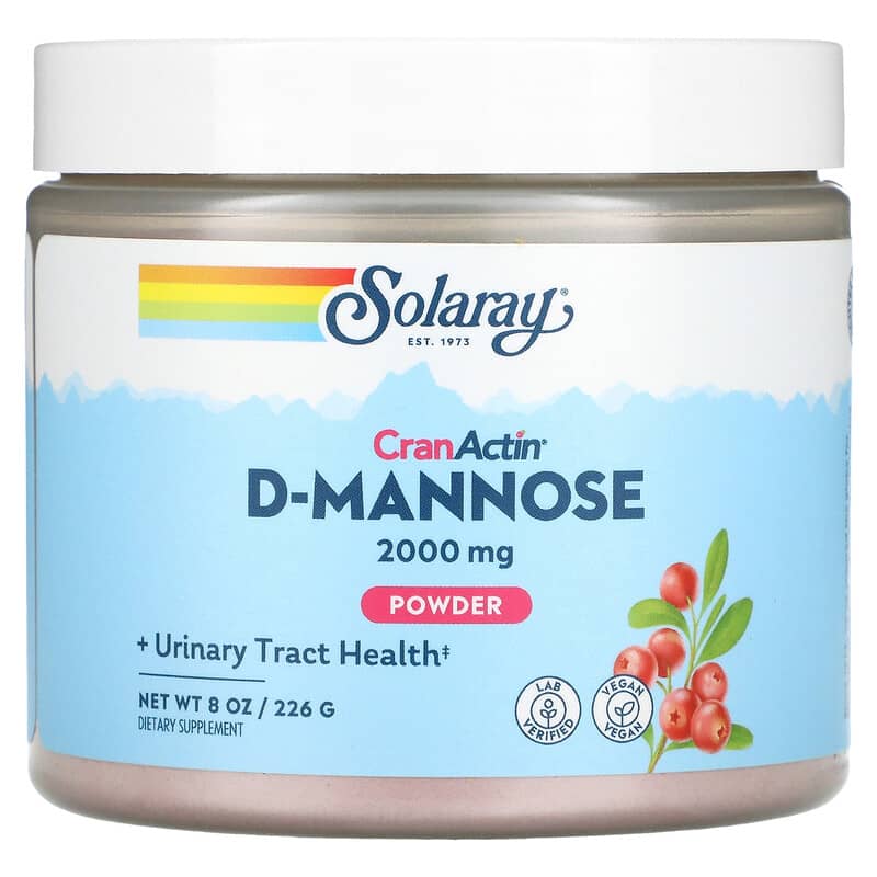 Solaray D-Mannose with CranActin Powder 2.000 mg 8 oz (226 g) 6 Thực phẩm chức năng Solaray D-Mannose with CranActin Powder 2.000 mg 8 oz (226 g) 076280814590