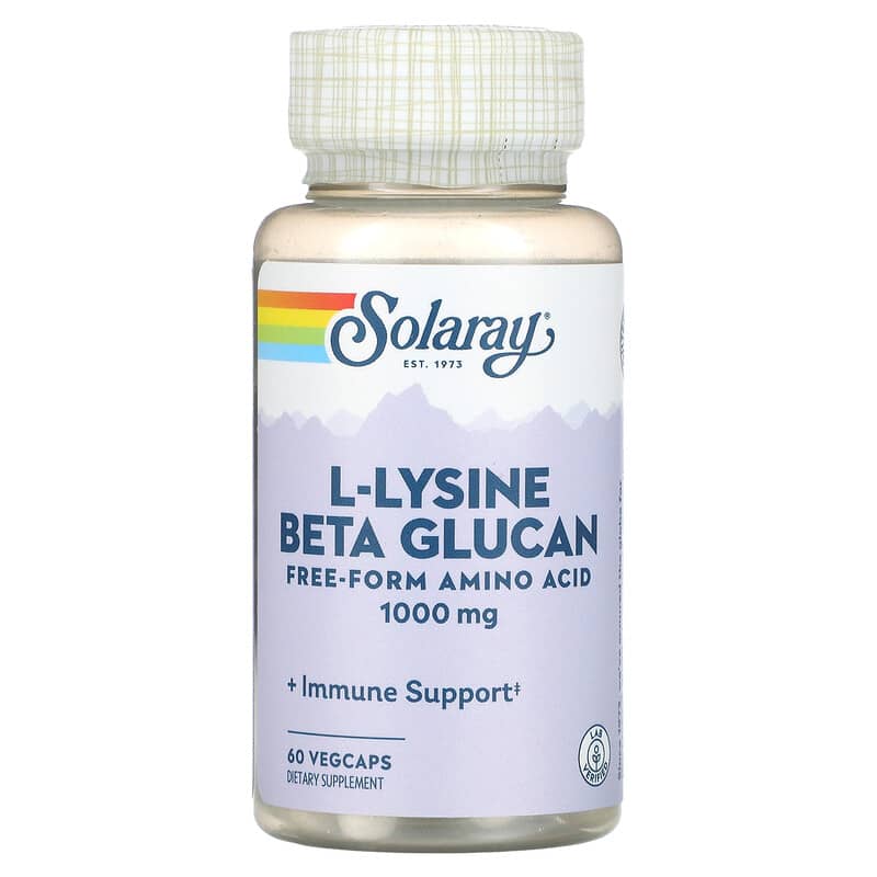 Solaray L-Lysine Beta Glucan 500 mg 60 VegCaps 6 Thực phẩm chức năng Solaray L-Lysine Beta Glucan 500 mg 60 VegCaps 076280048612