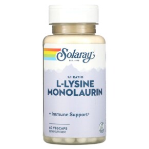 Thuốc bổ Solaray L-Lysine Monolaurin 1:1 Ratio 60 VegCaps 076280352818
