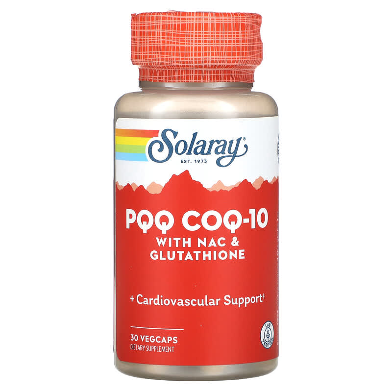 Solaray PQQ CoQ-10 with NAC & Glutathione 30 VegCaps 6 Thực phẩm chức năng Solaray PQQ CoQ-10 with NAC & Glutathione 30 VegCaps 076280365108