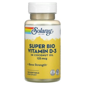 Thuốc bổ Solaray Super Bio Vitamin D-3 125 mcg 120 Softgels 076280697551