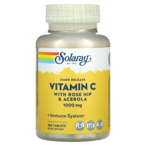 Thuốc bổ Solaray Timed Release Vitamin C with Rose Hip & Acerola 1.000 mg 100 Tablets 076280044539