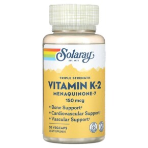 Thuốc bổ Solaray Triple Strength Vitamin K-2 Menaquinone-7 150 mcg 30 VegCaps 076280278774