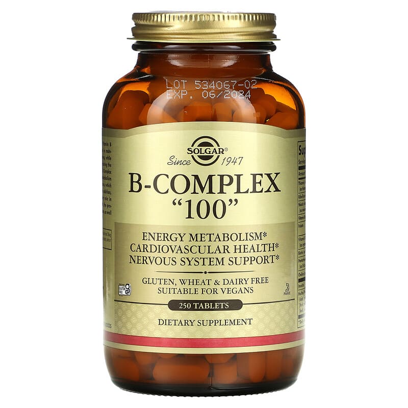 Solgar B-Complex "100" 250 Tablets 6 Thực phẩm chức năng Solgar B-Complex