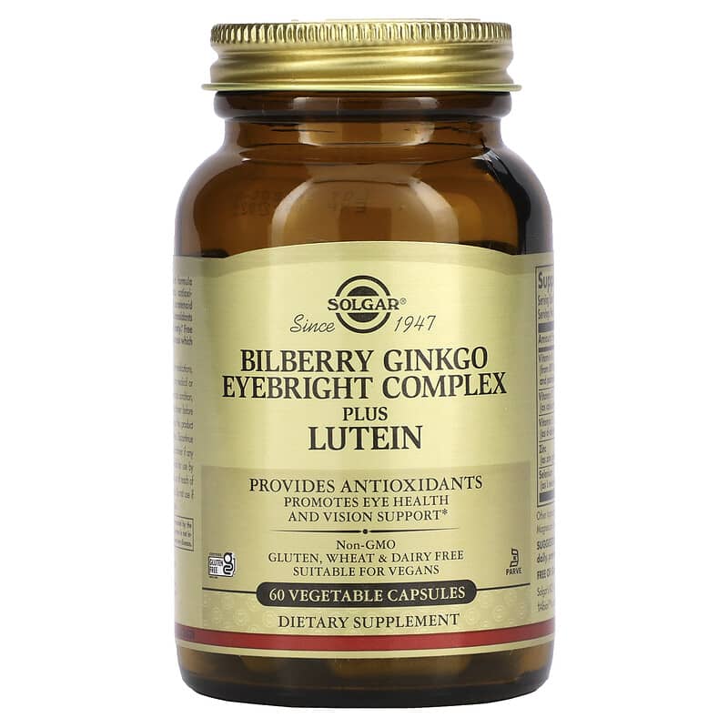 Solgar Bilberry Ginkgo Eyebright Complex Plus Lutein 60 Vegetable Capsules 6 Thực phẩm chức năng Solgar Bilberry Ginkgo Eyebright Complex Plus Lutein 60 Vegetable Capsules 033984003163