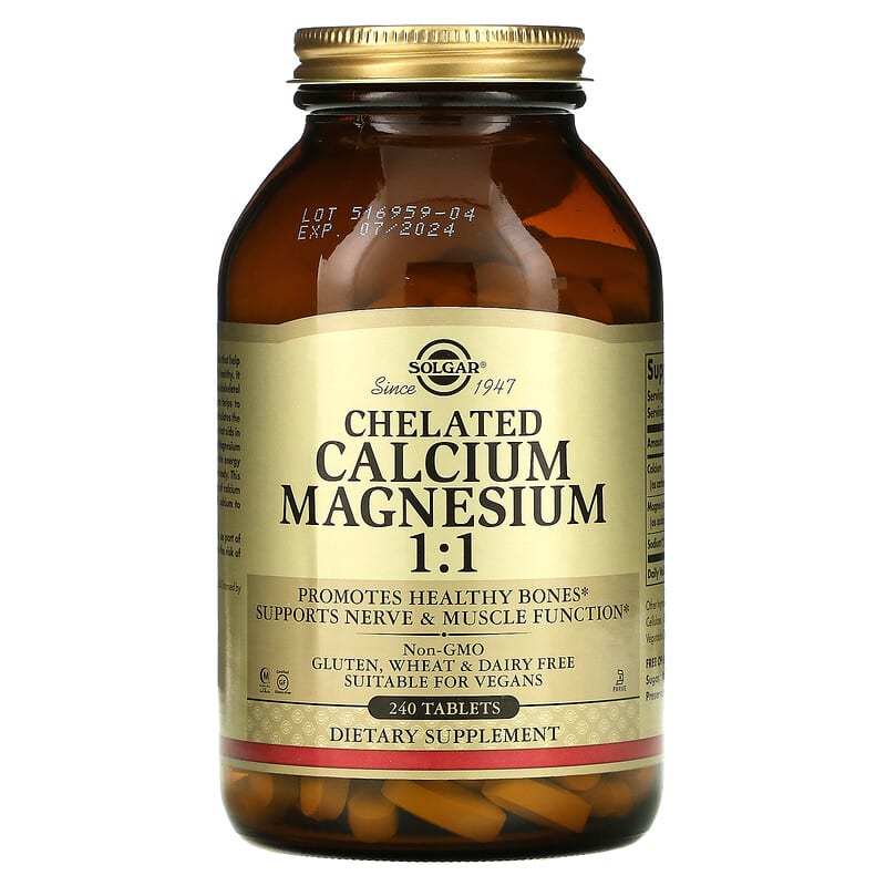 Solgar Chelated Calcium Magnesium 1:1 240 Tablets 6 Thực phẩm chức năng Solgar Chelated Calcium Magnesium 1:1 240 Tablets 033984005051
