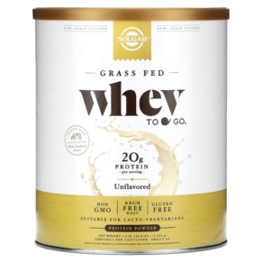 Thuốc bổ Solgar Grass Fed Whey To Go Protein Powder Unflavored 36.8 oz (1.044 g) 033984300941