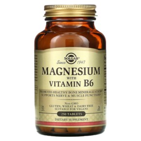 Thuốc bổ Solgar Magnesium with Vitamin B6 250 Tablets 033984017214