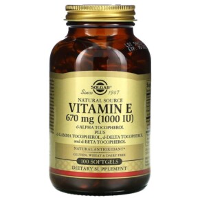 Thuốc bổ Solgar Natural Source Vitamin E 670 mg (1.000 IU) 100 Softgels 033984035614