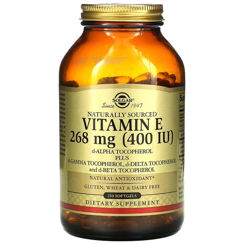 Solgar Naturally Sourced Vitamin E 268 mg (400 IU) 250 Softgels 6 Thực phẩm chức năng Solgar Naturally Sourced Vitamin E 268 mg (400 IU) 250 Softgels 033984035423
