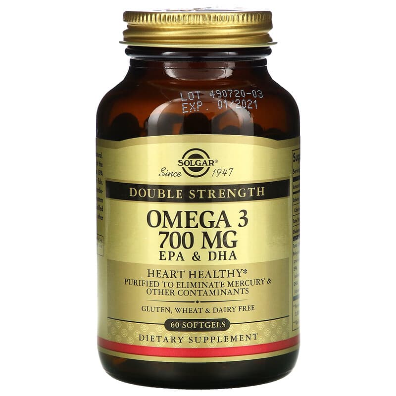 Solgar Omega-3 EPA & DHA Double Strength 700 mg 60 Softgels 6 Thực phẩm chức năng Solgar Omega-3 EPA & DHA Double Strength 700 mg 60 Softgels 033984020511