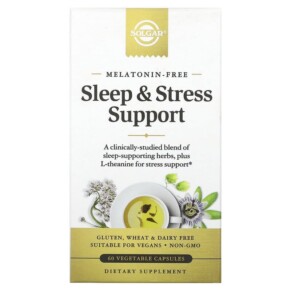 Thuốc bổ Solgar Sleep & Stress Support 60 Vegetable Capsules 033984303201
