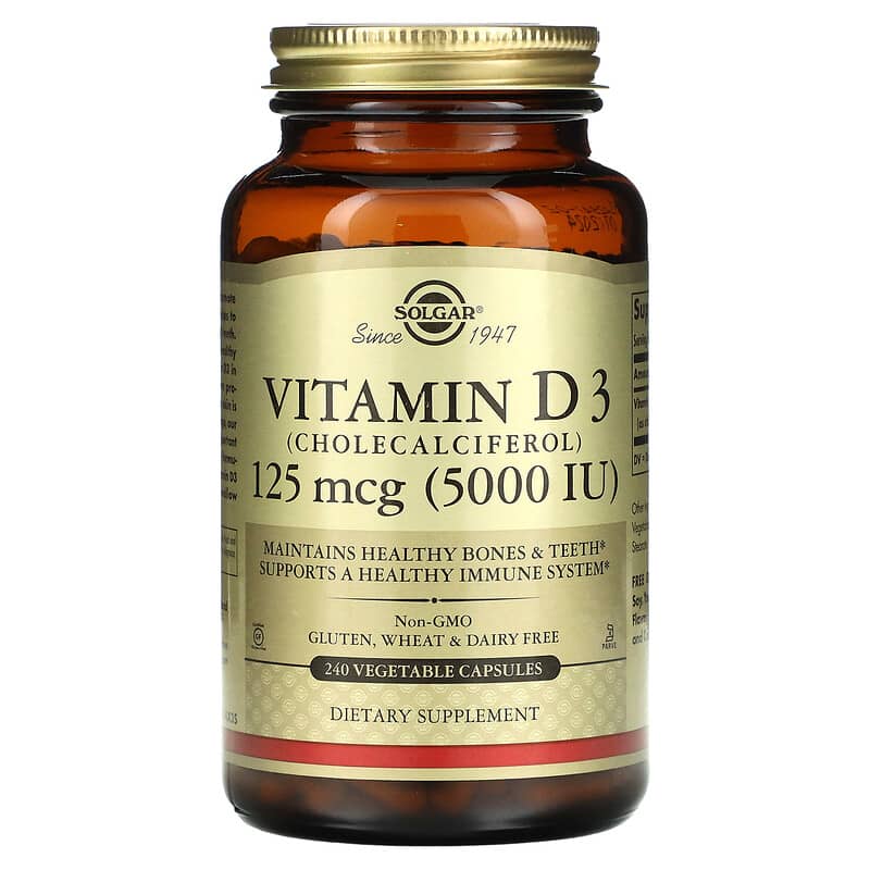 Solgar Vitamin D3 (Cholecalciferol) 125 mcg (5.000 IU) 240 Vegetable Capsules 6 Thực phẩm chức năng Solgar Vitamin D3 (Cholecalciferol) 125 mcg (5.000 IU) 240 Vegetable Capsules 033984033146
