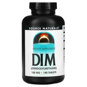 Thuốc bổ Source Naturals DIM (Diindolylmethane) 100 mg 180 Tablets 021078020448