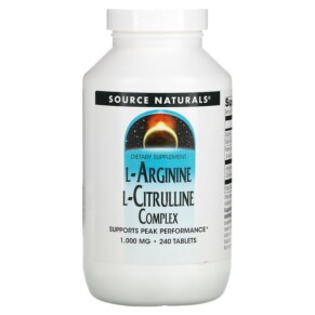 Thuốc bổ Source Naturals L-Arginine L-Citrulline Complex 1.000 mg 240 Tablets 021078020509