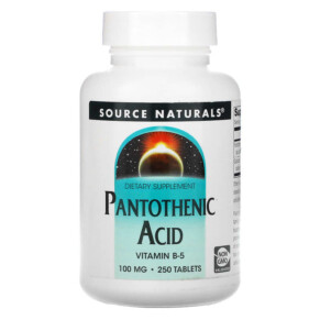 Thuốc bổ Source Naturals Pantothenic Acid 100 mg 250 Tablets 021078005100