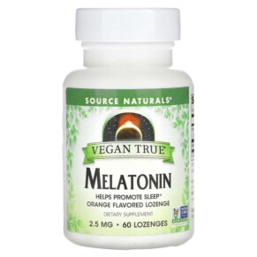Thuốc bổ Source Naturals Vegan True Melatonin Orange 2.5 mg 60 Lozenges 021078025801